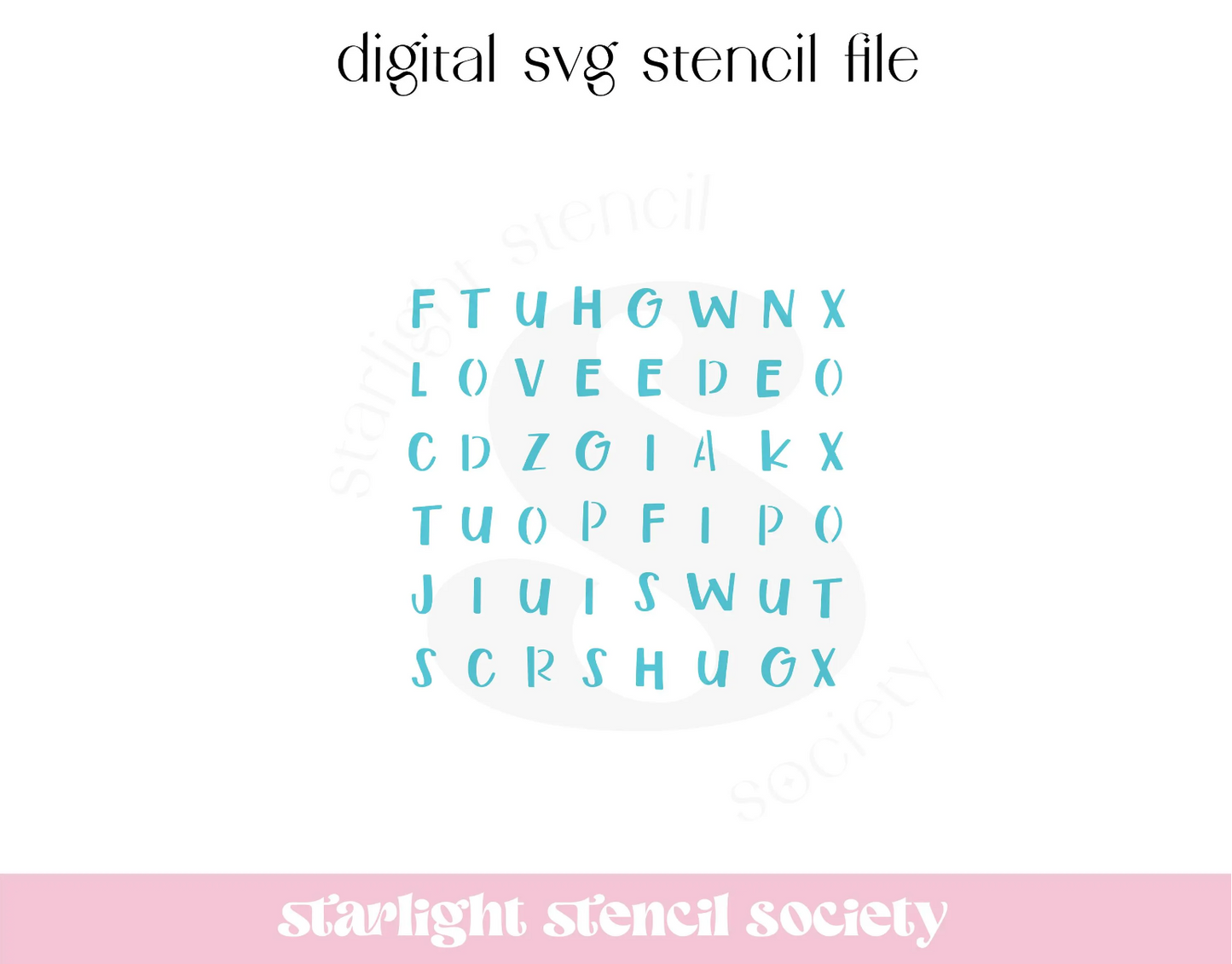 Word Search Valentine SVG File