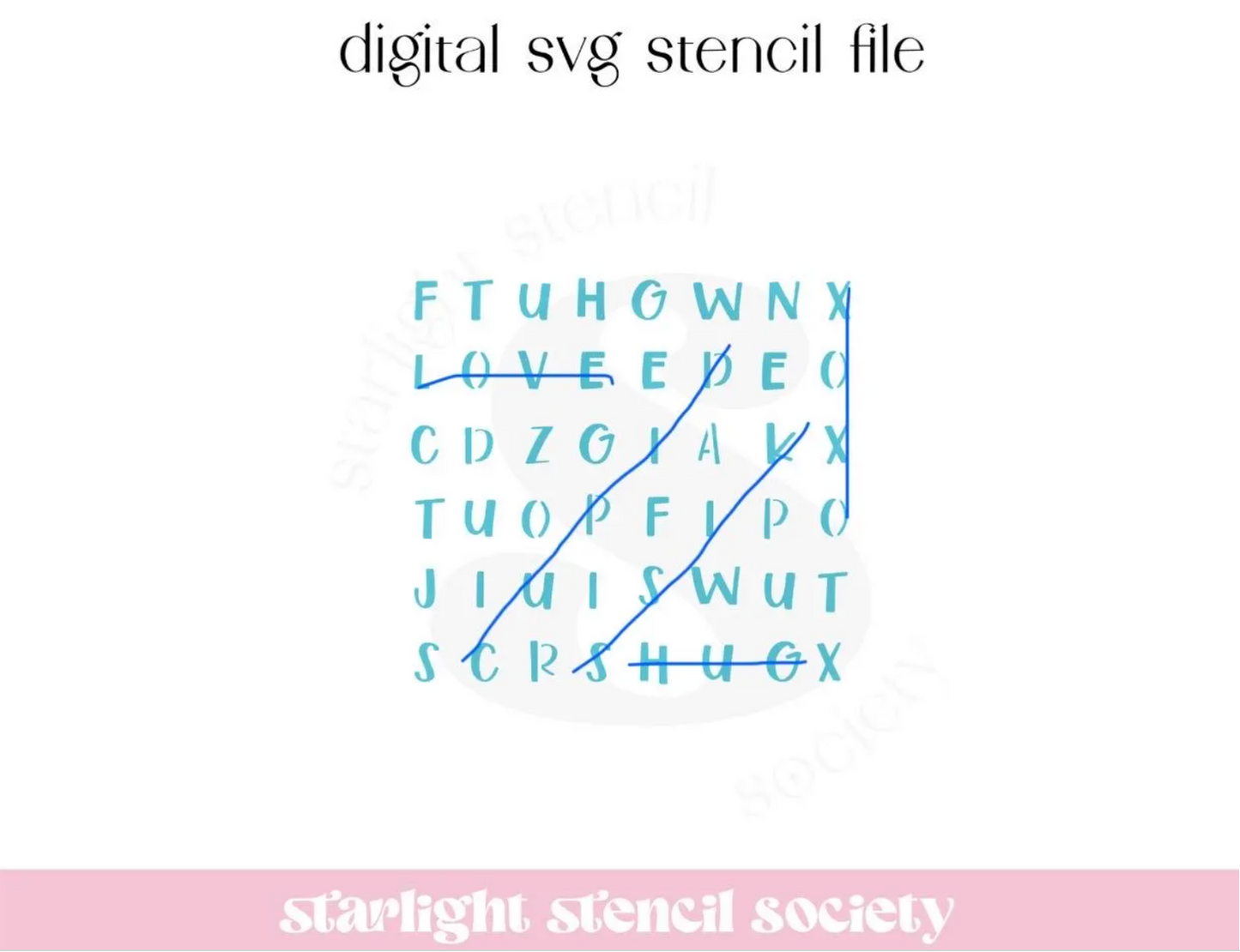 Word Search Valentine SVG File