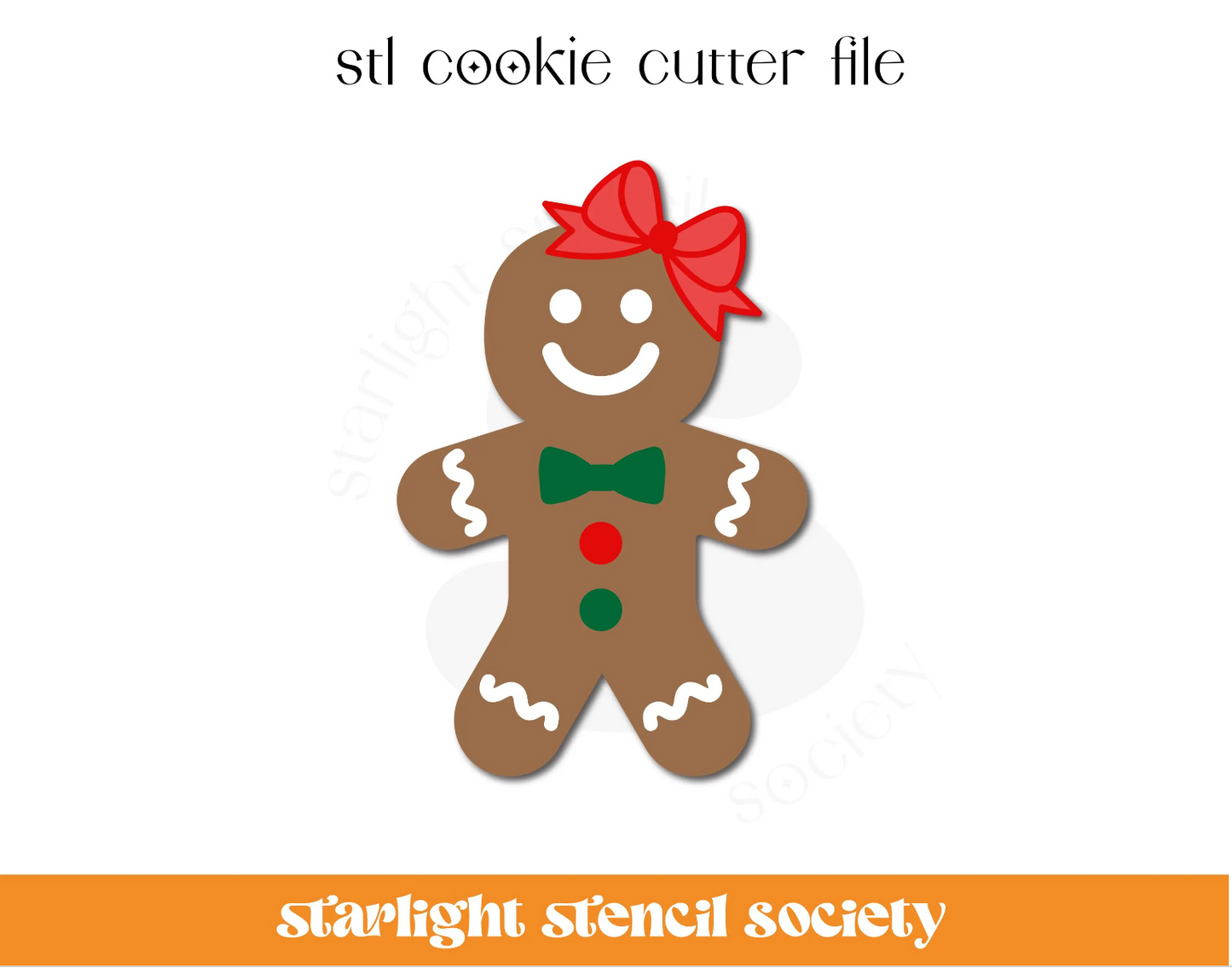 Gingerbread Girl STL Cookie Cutter File