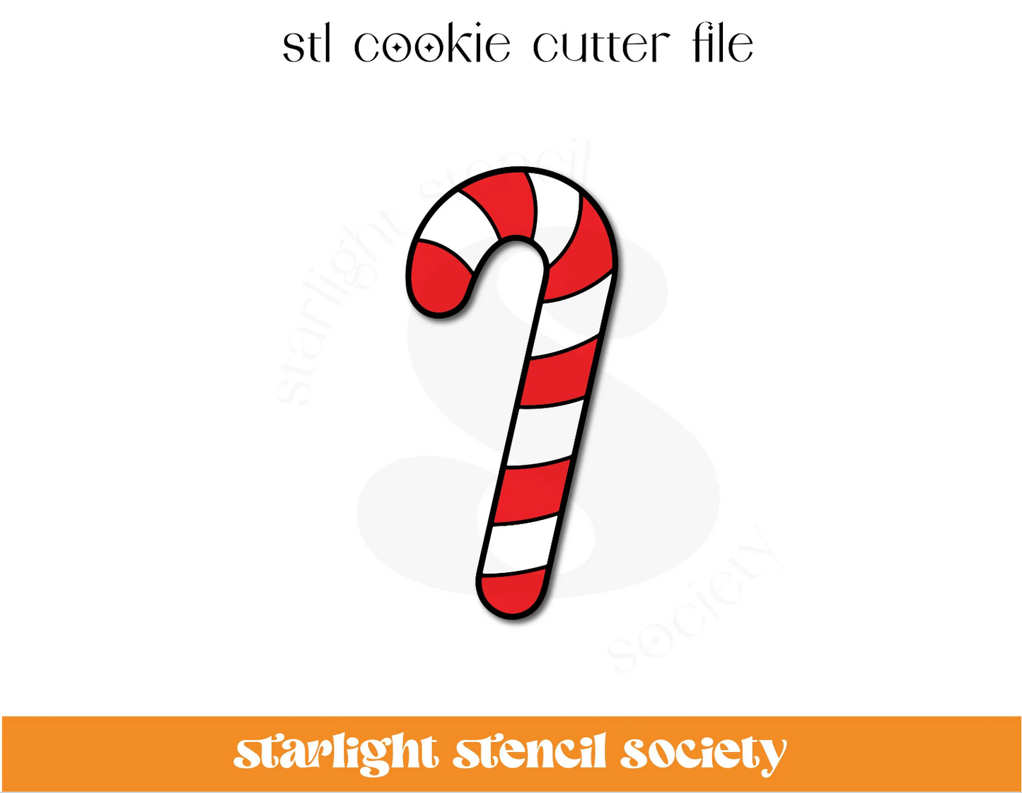 Candy Cane STL Cookie Cutter File