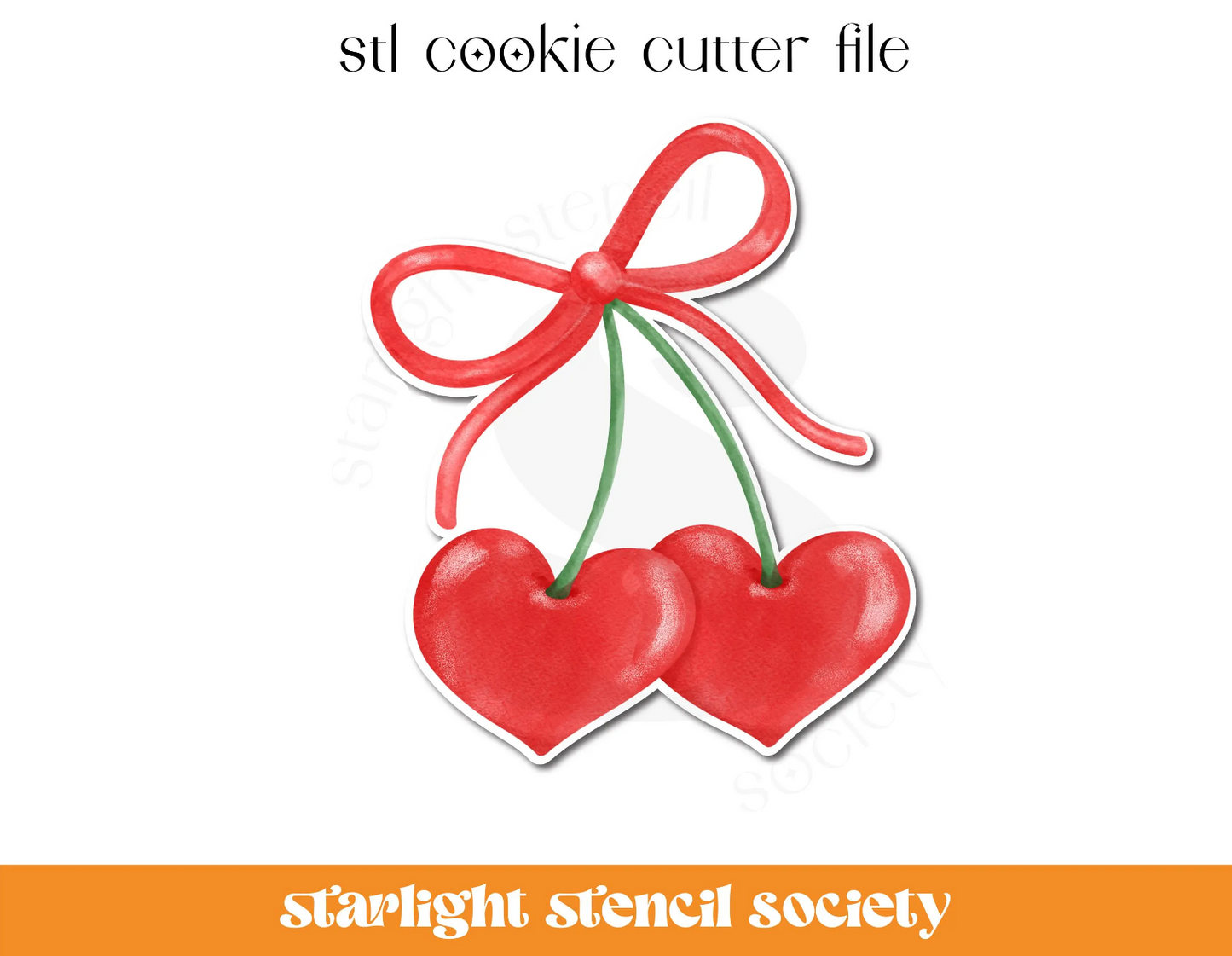 Cherry Bow Coquette STL Cookie Cutter File