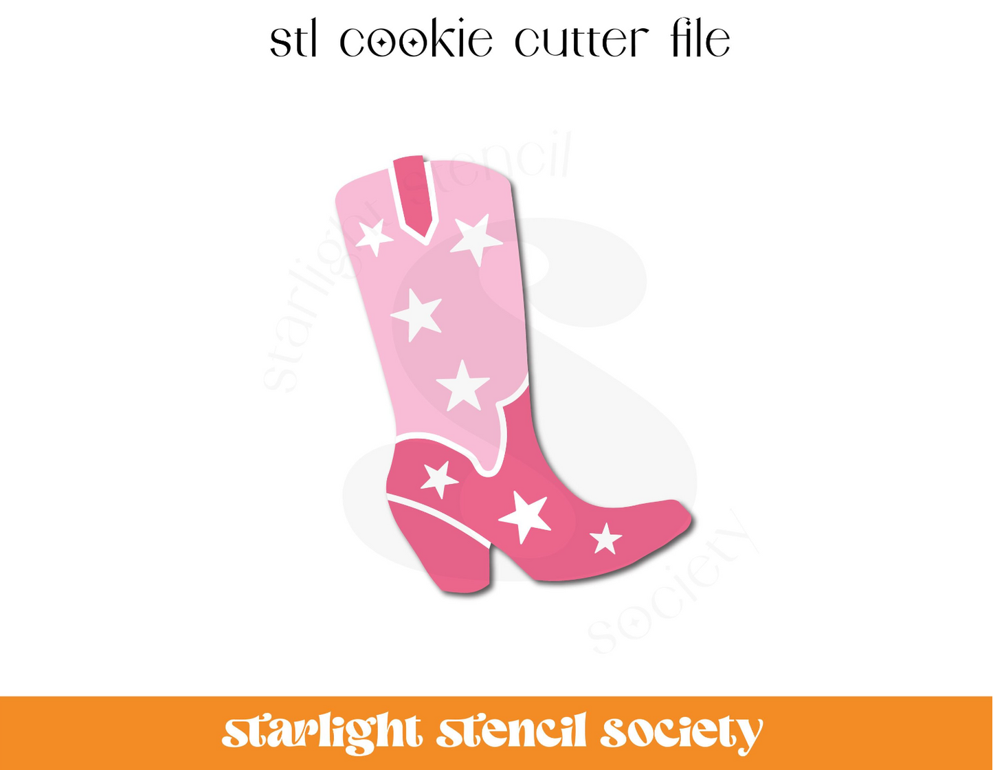 Cowgirl Boot STL Cookie Cutter File