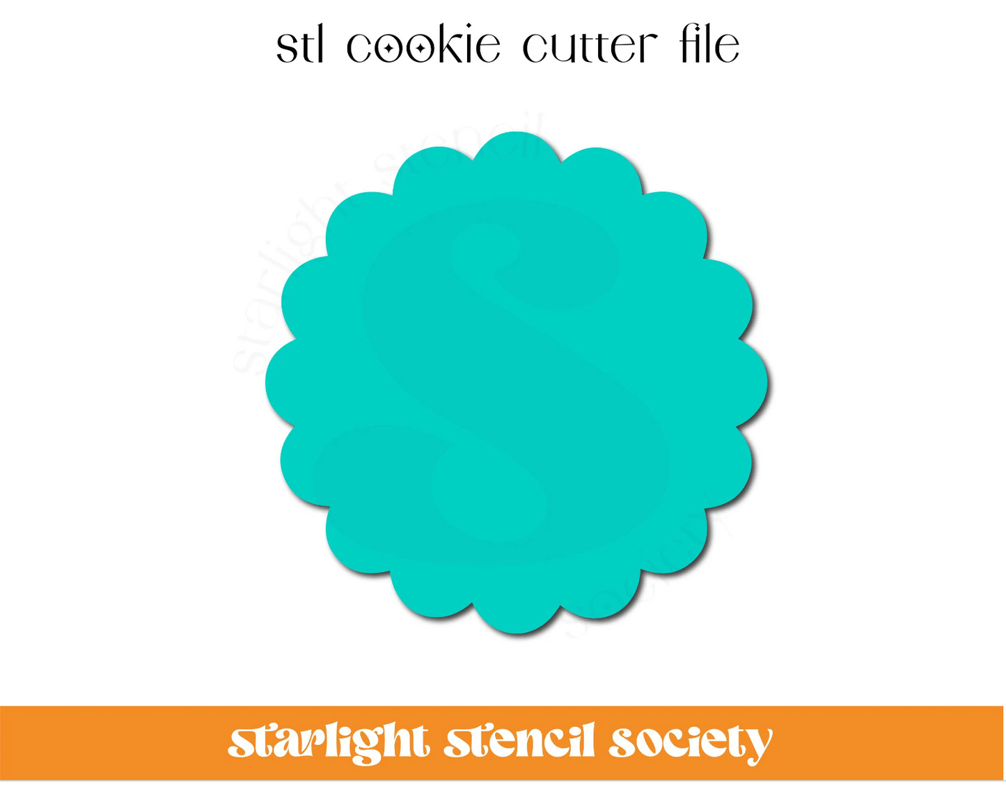 Scalloped Circle STL Cookie Cutter File