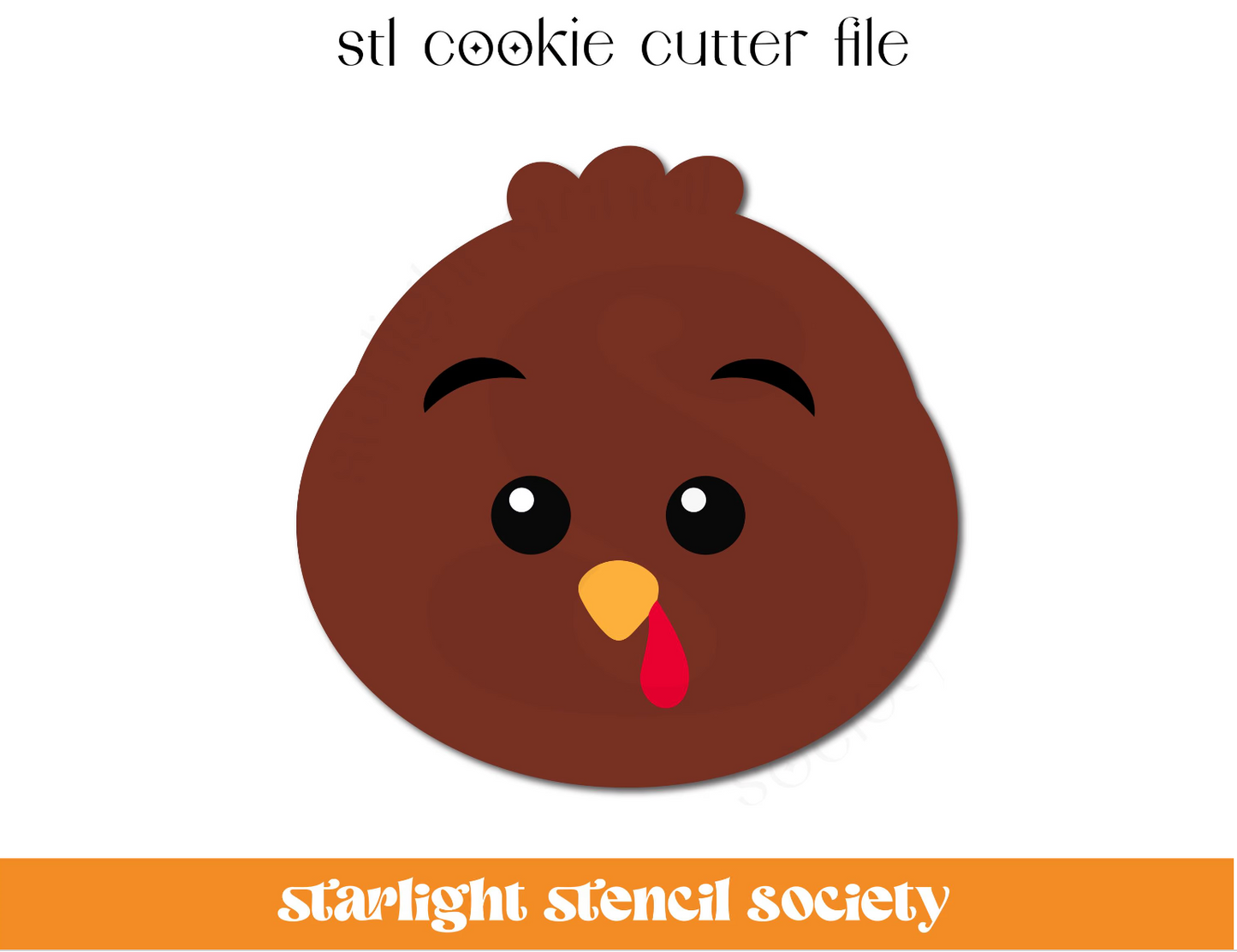 Turkey Face STL Cookie Cutter File