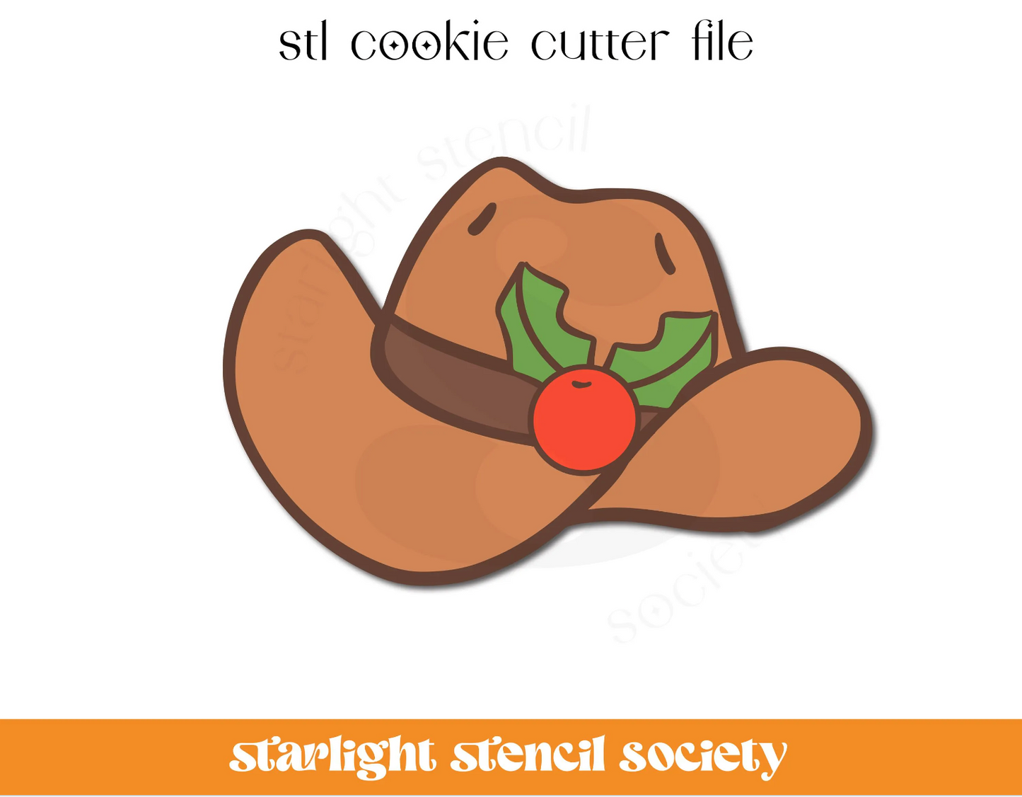 Holly Hat STL Cookie Cutter File