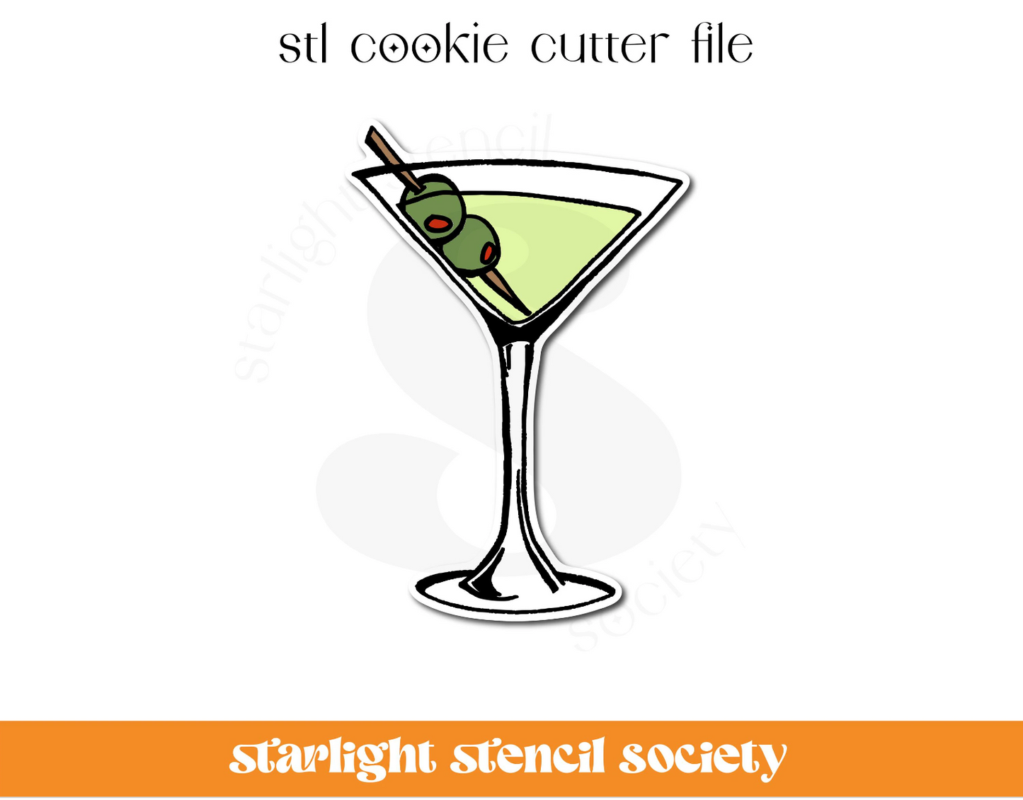Martini STL Cookie Cutter File