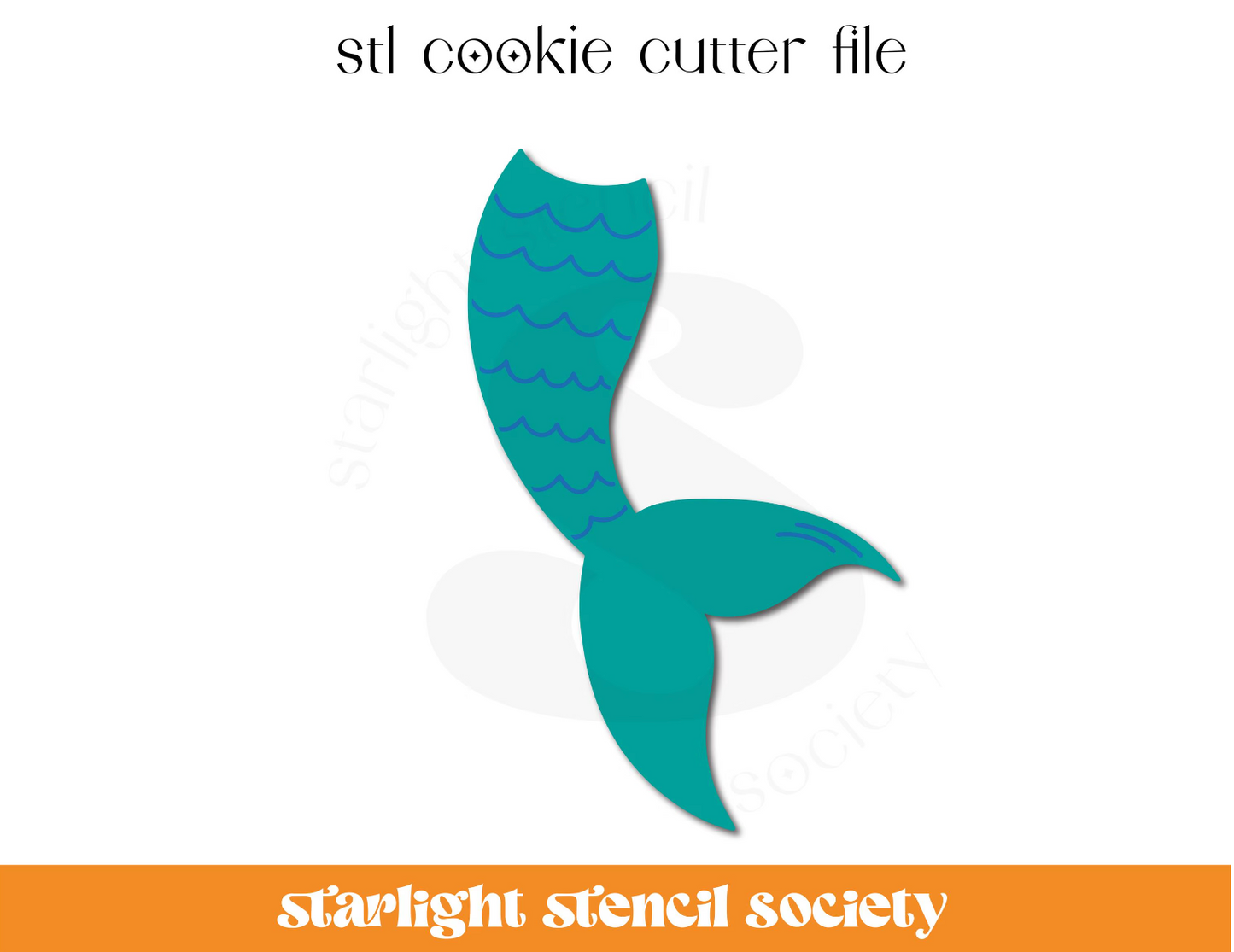 Mermaid Tail STL Cookie Cutter File