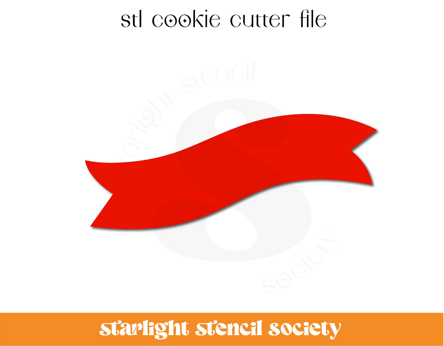 Red Banner STL Cookie Cutter File