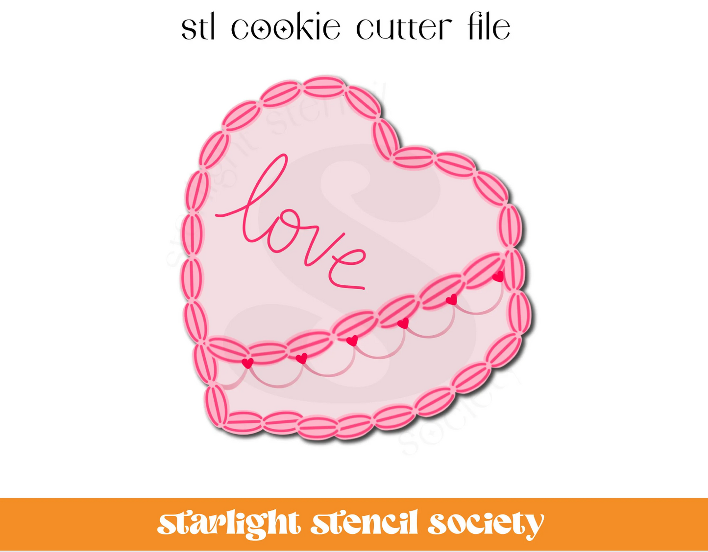 Heart Cake STL Cookie Cutter File