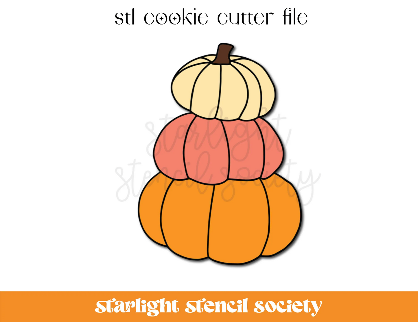 Stacked Pumpkins STL Cookie Cutter File