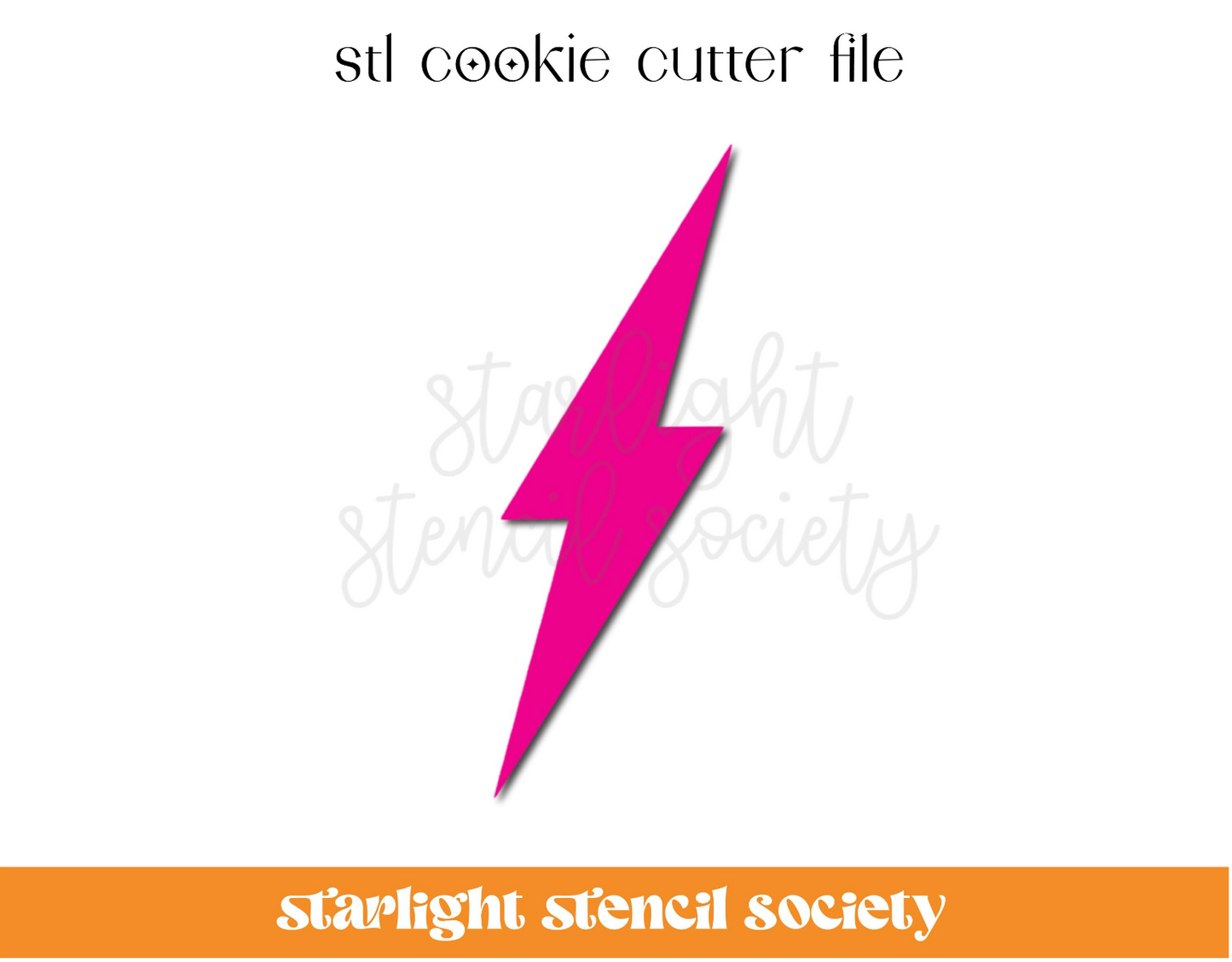Lightning Bolt STL Cookie Cutter File