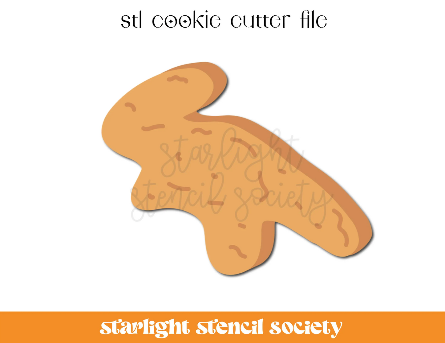 Dino Chicken Nugget 2 STL Cookie Cutter File