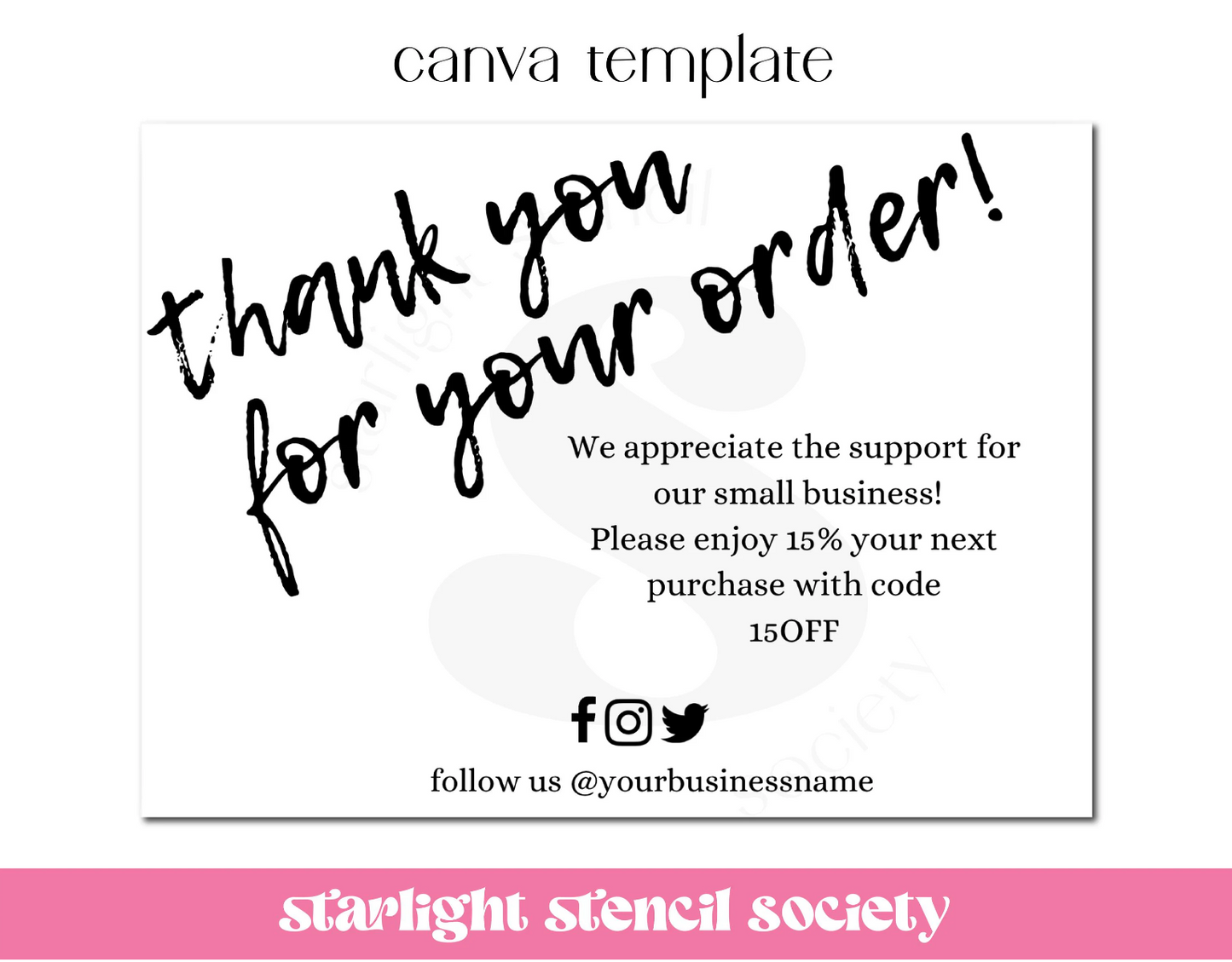 Thank You Card Canva Template