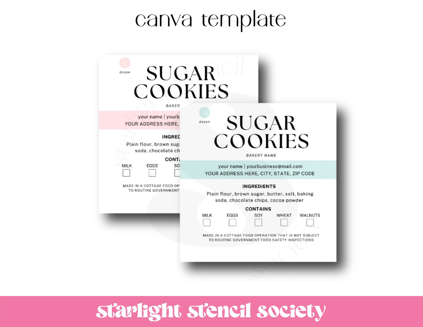 Cottage Food Labels Canva Template