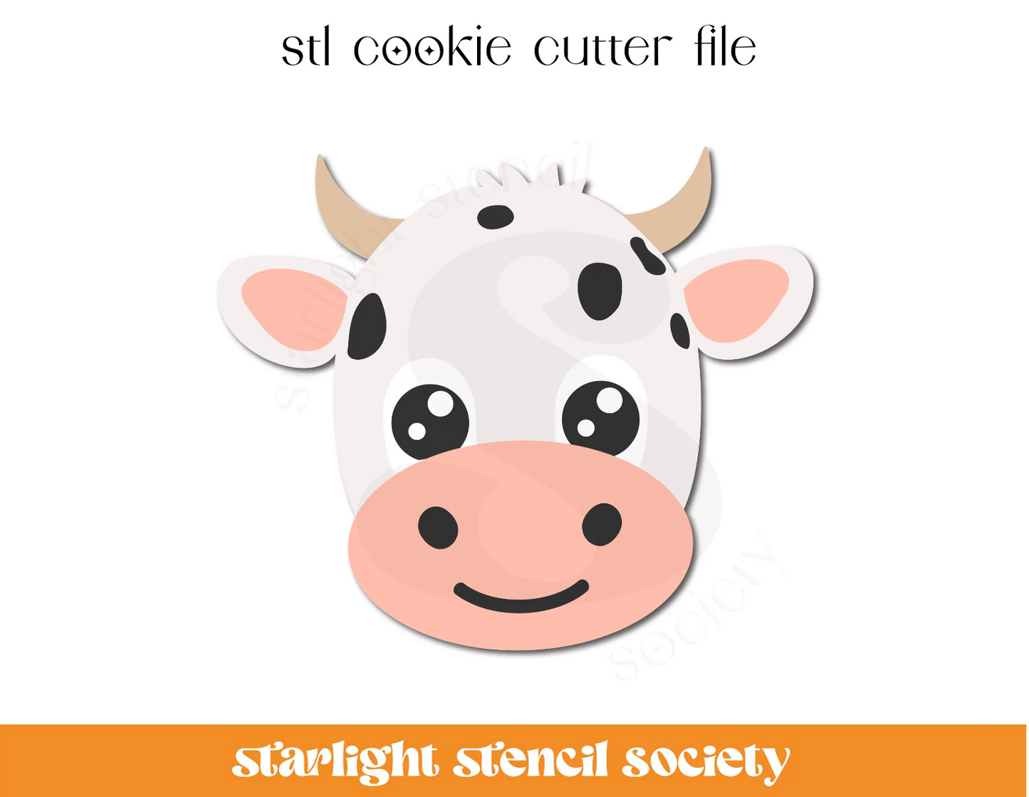 Cute Cow 2 STL Cookie Cutter File