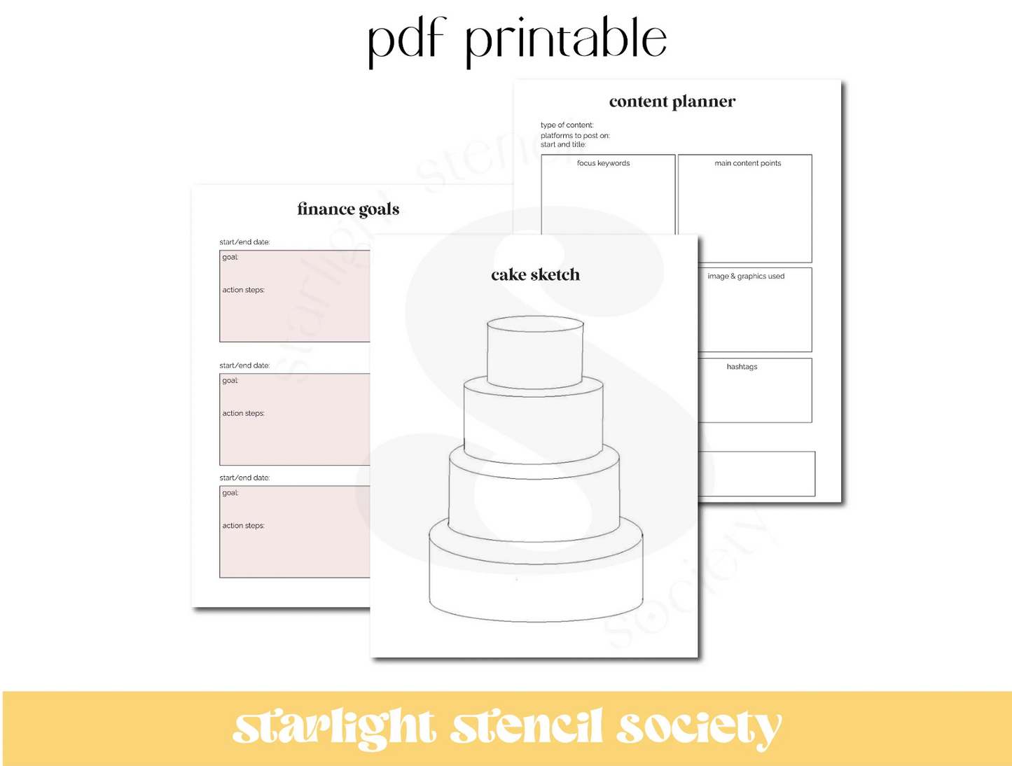Bakery Business Planner PDF Printable