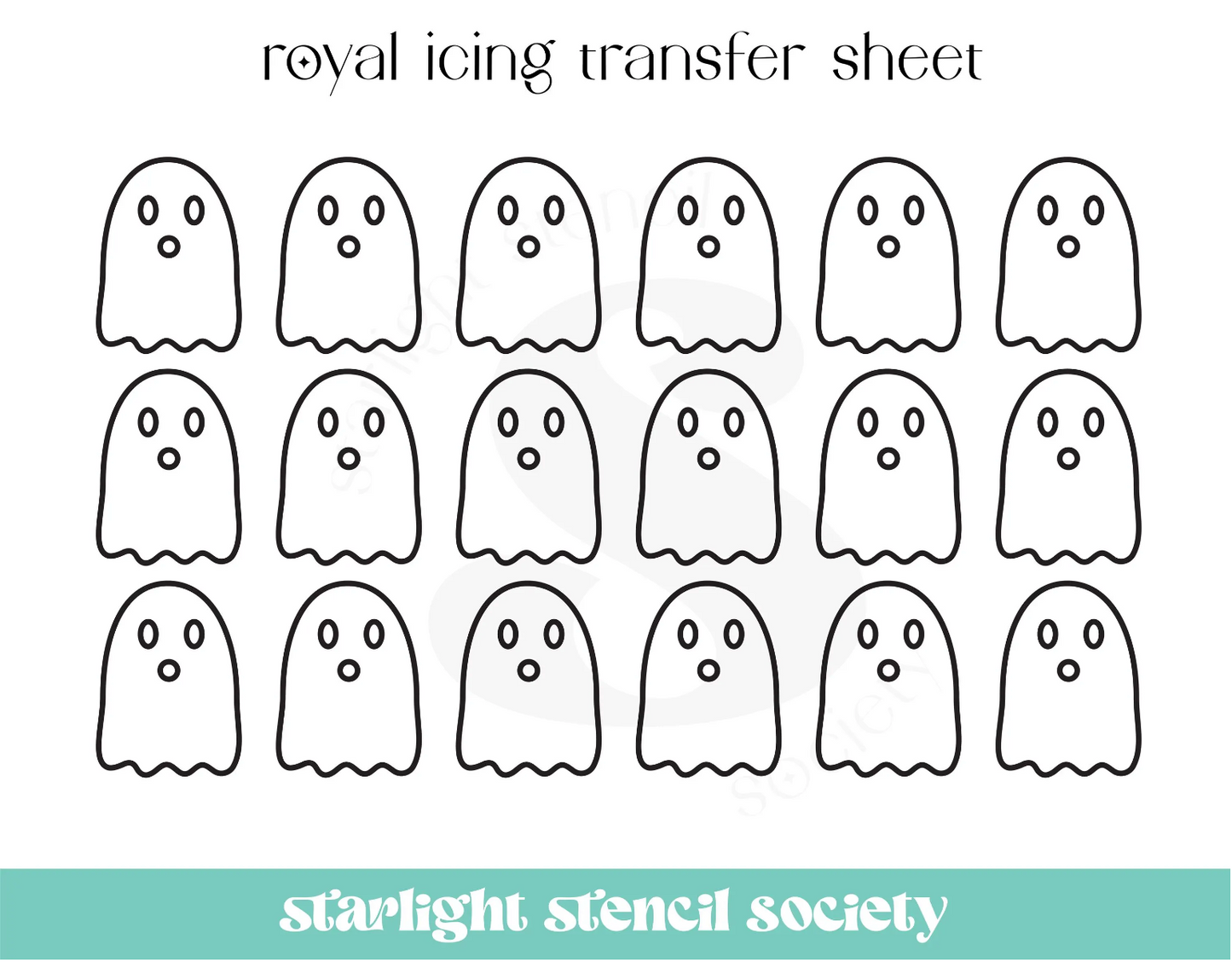 Ghost 1 Royal Icing Transfer Sheet