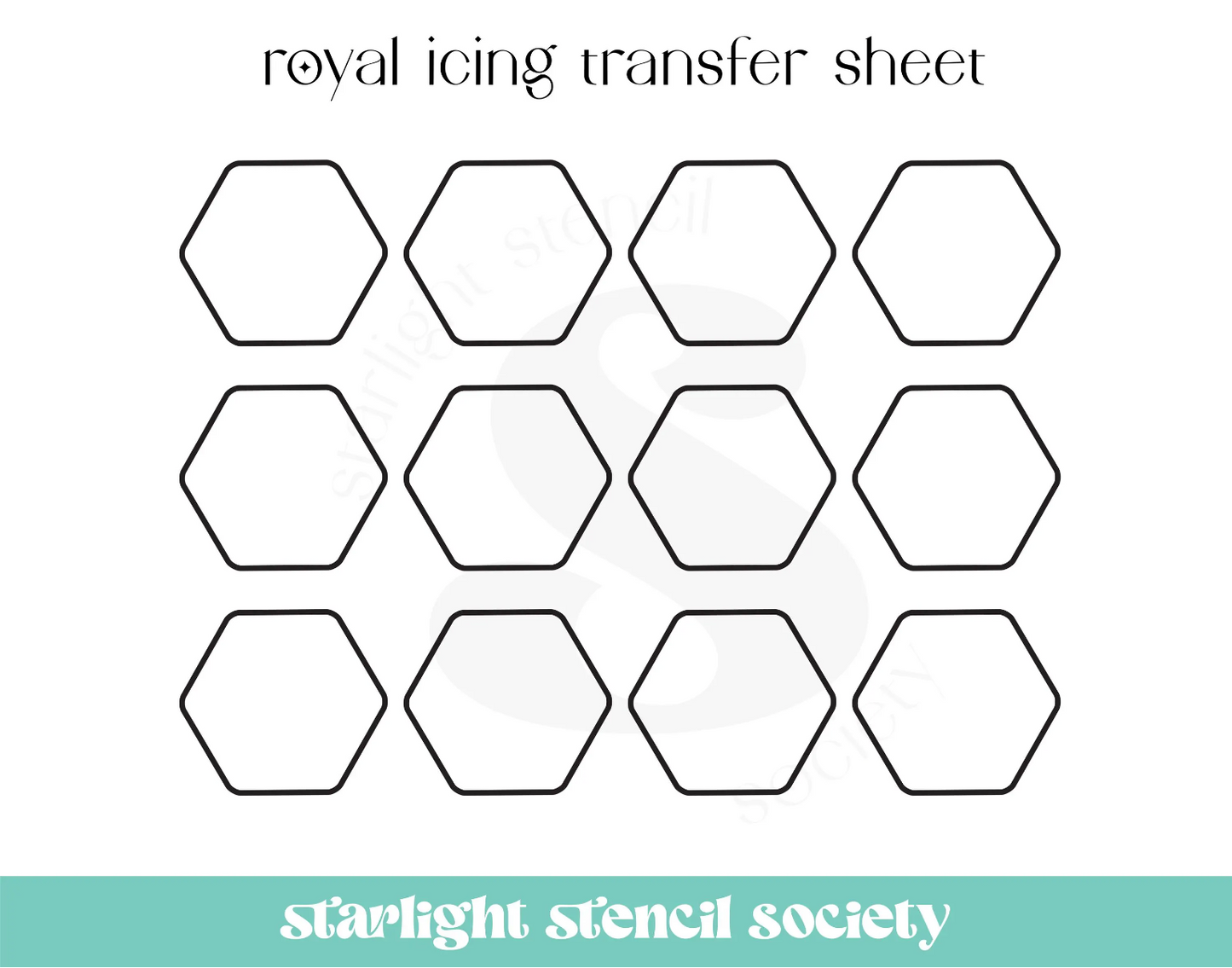 Hexagon Envelope Royal Icing Transfer Sheet