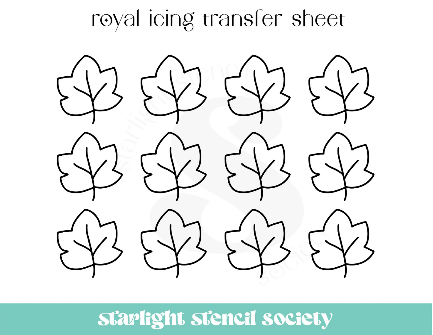 Leaf 2 Envelope Royal Icing Transfer Sheet