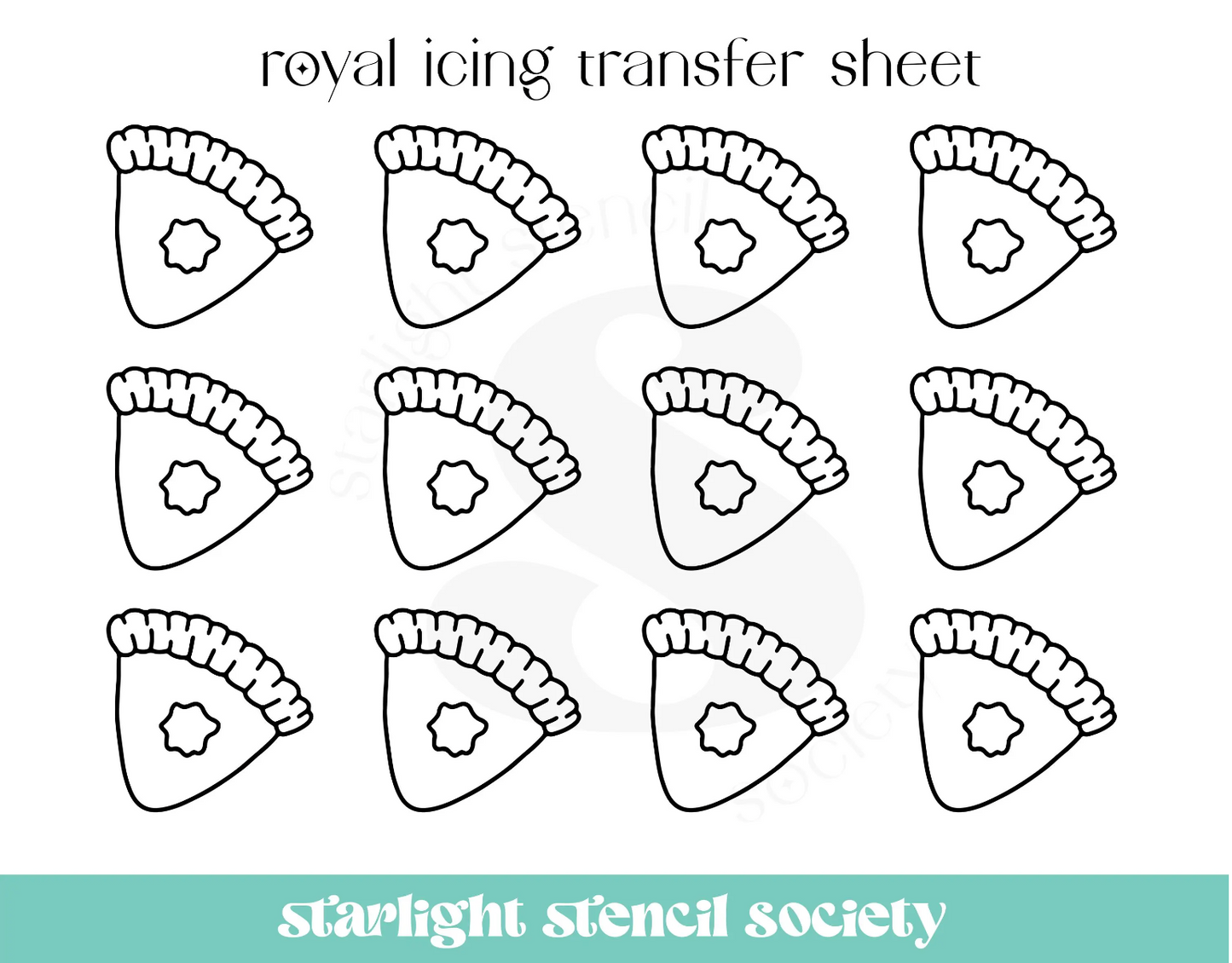 Pumpkin Pie Envelope Royal Icing Transfer Sheet
