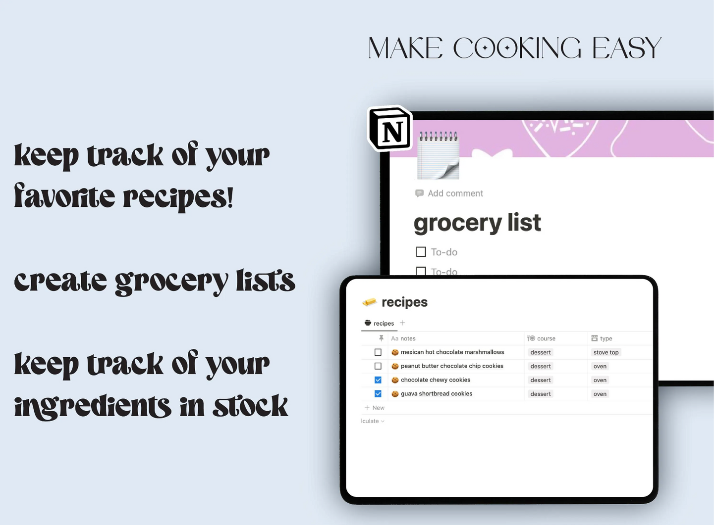 Recipe Notion Planner