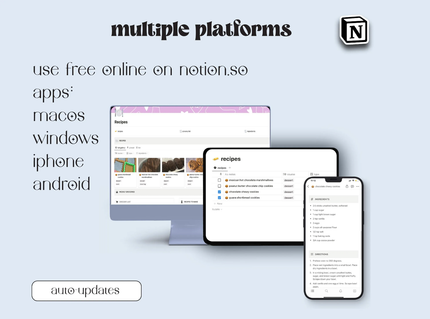Recipe Notion Planner