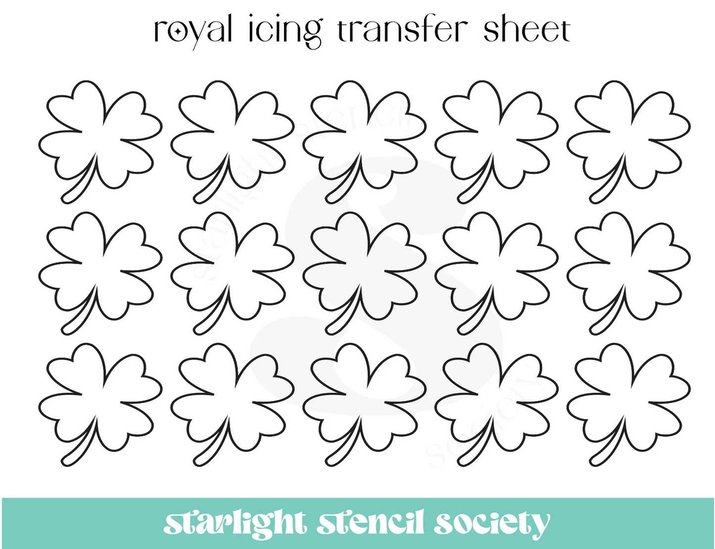 Shamrock Clover Royal Icing Transfer Sheet