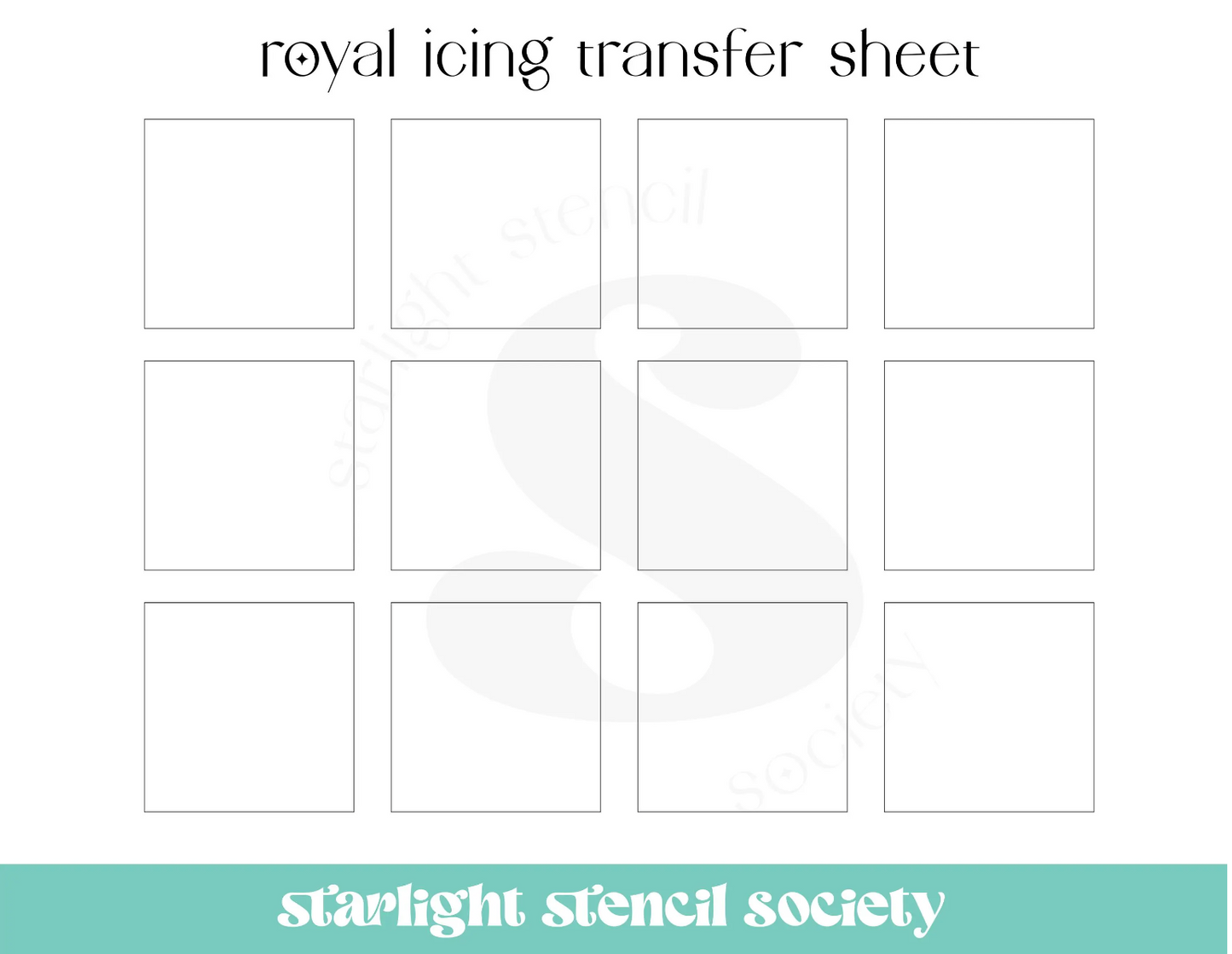 Square Royal Icing Transfer Sheet
