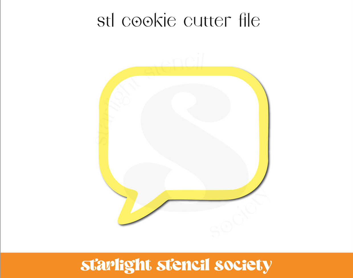 Speech Bubble STL Cookie Cutter File