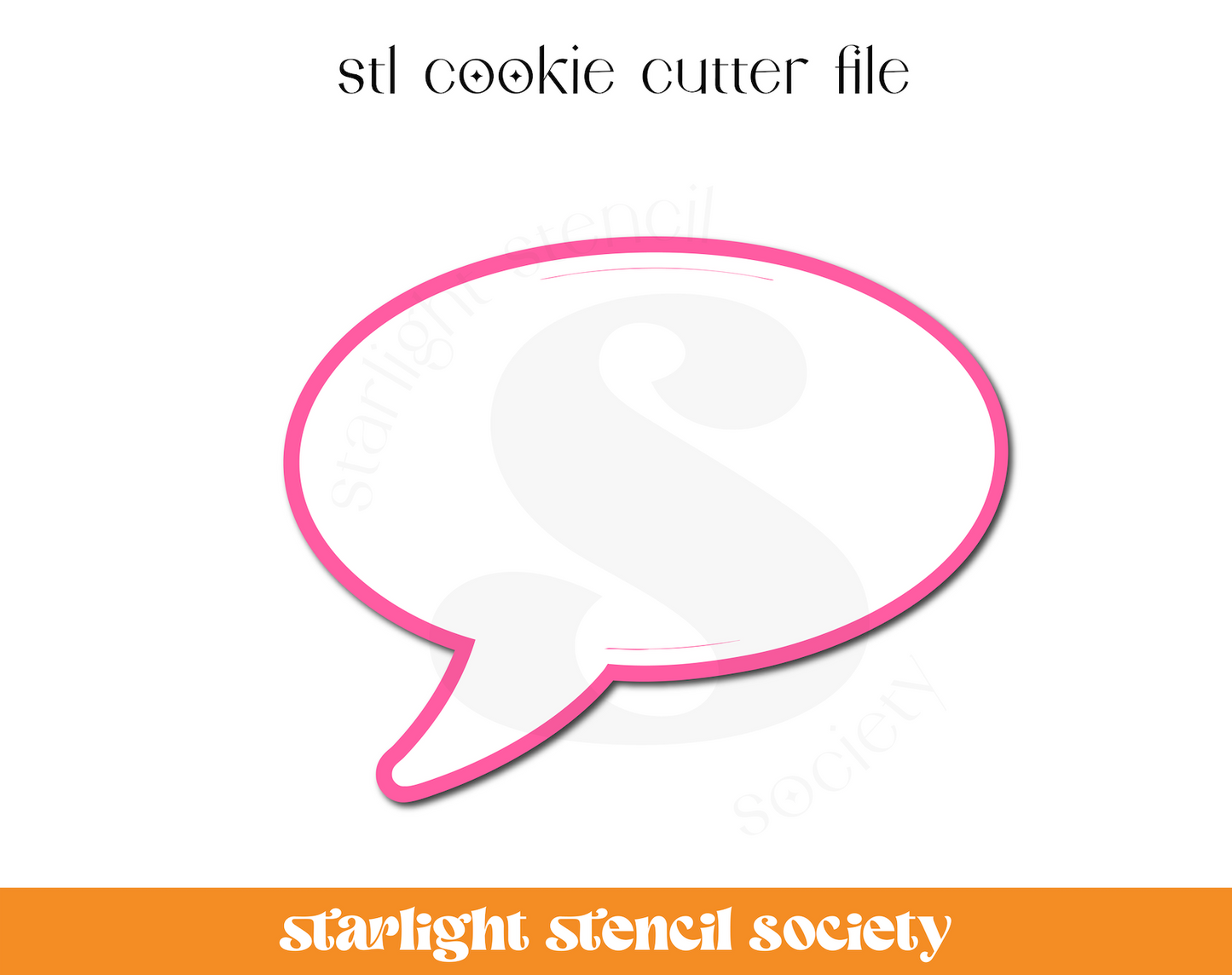 Speech Bubble 2 STL Cookie Cutter File