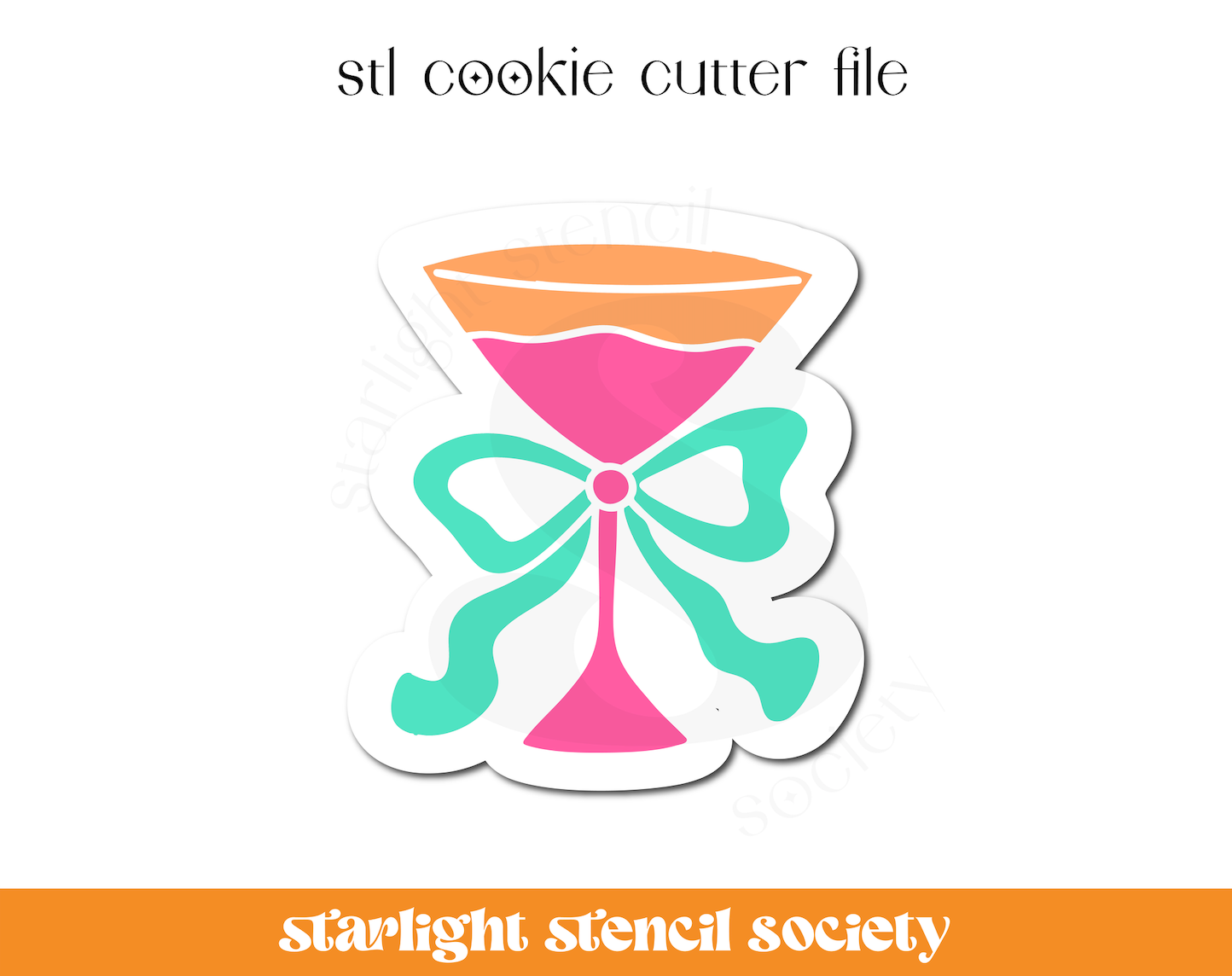 Martini Bow STL Cookie Cutter File
