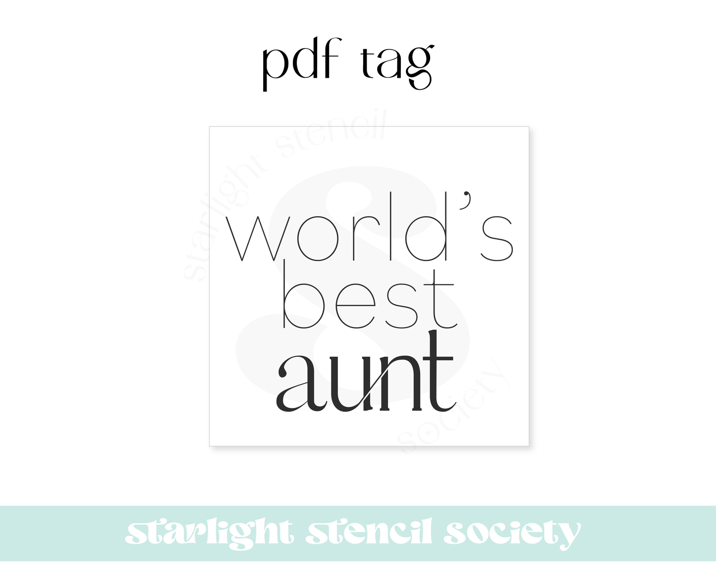 World's Best Aunt Square PDF Tag