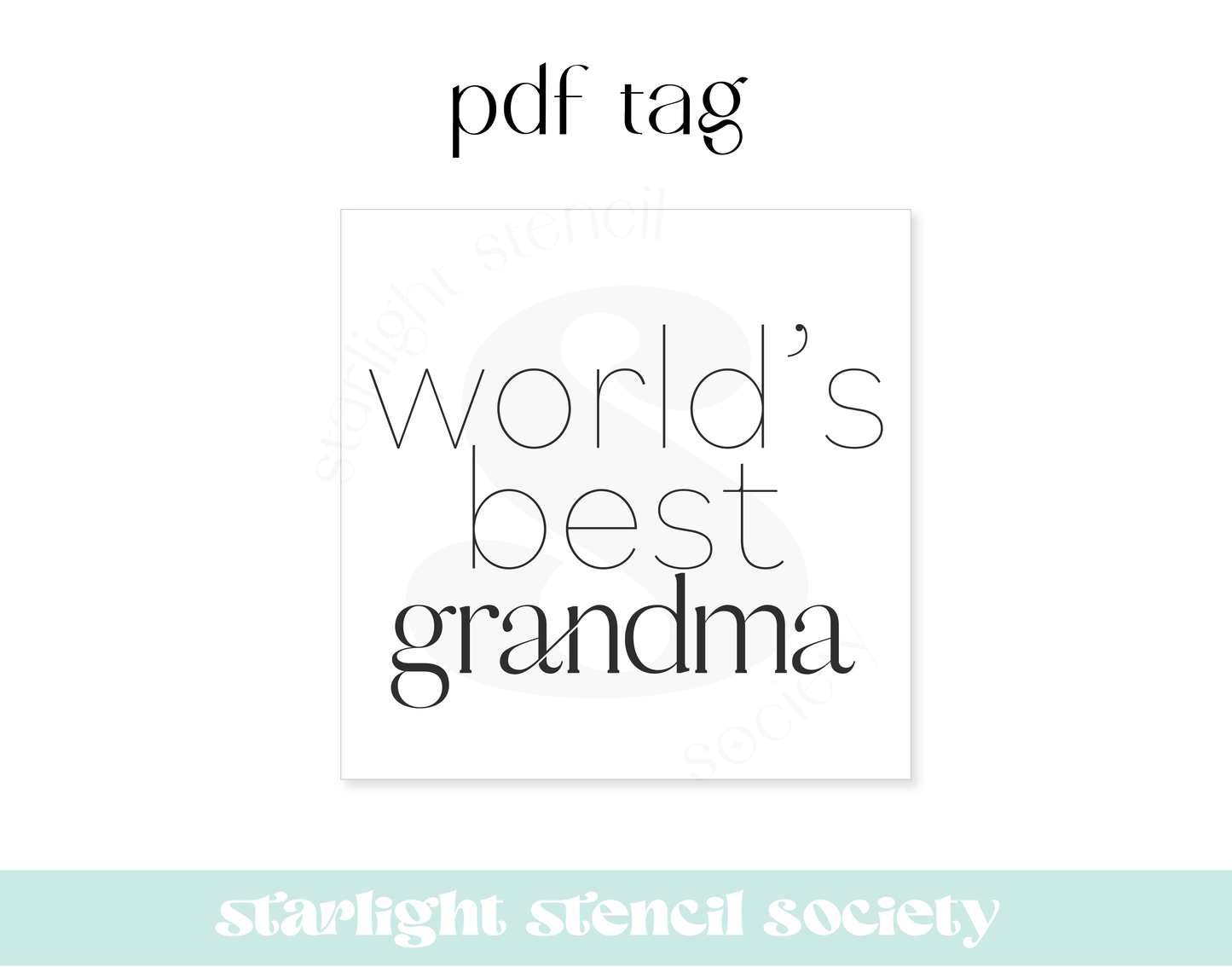 World's Best Grandma Square PDF Tag