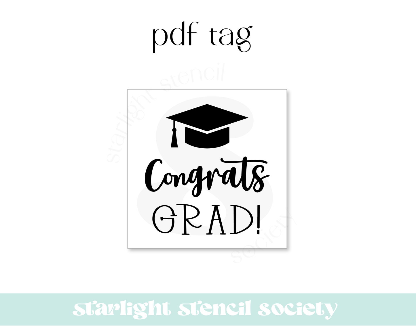 Congrats Grad Square PDF Tag