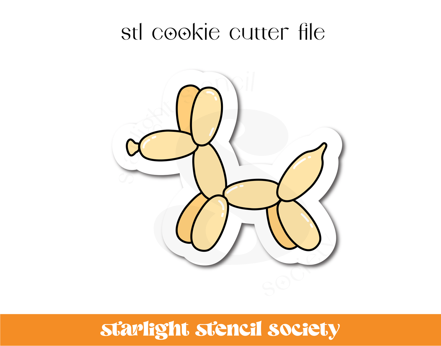 Dog Balloon STL Cookie Cutter File
