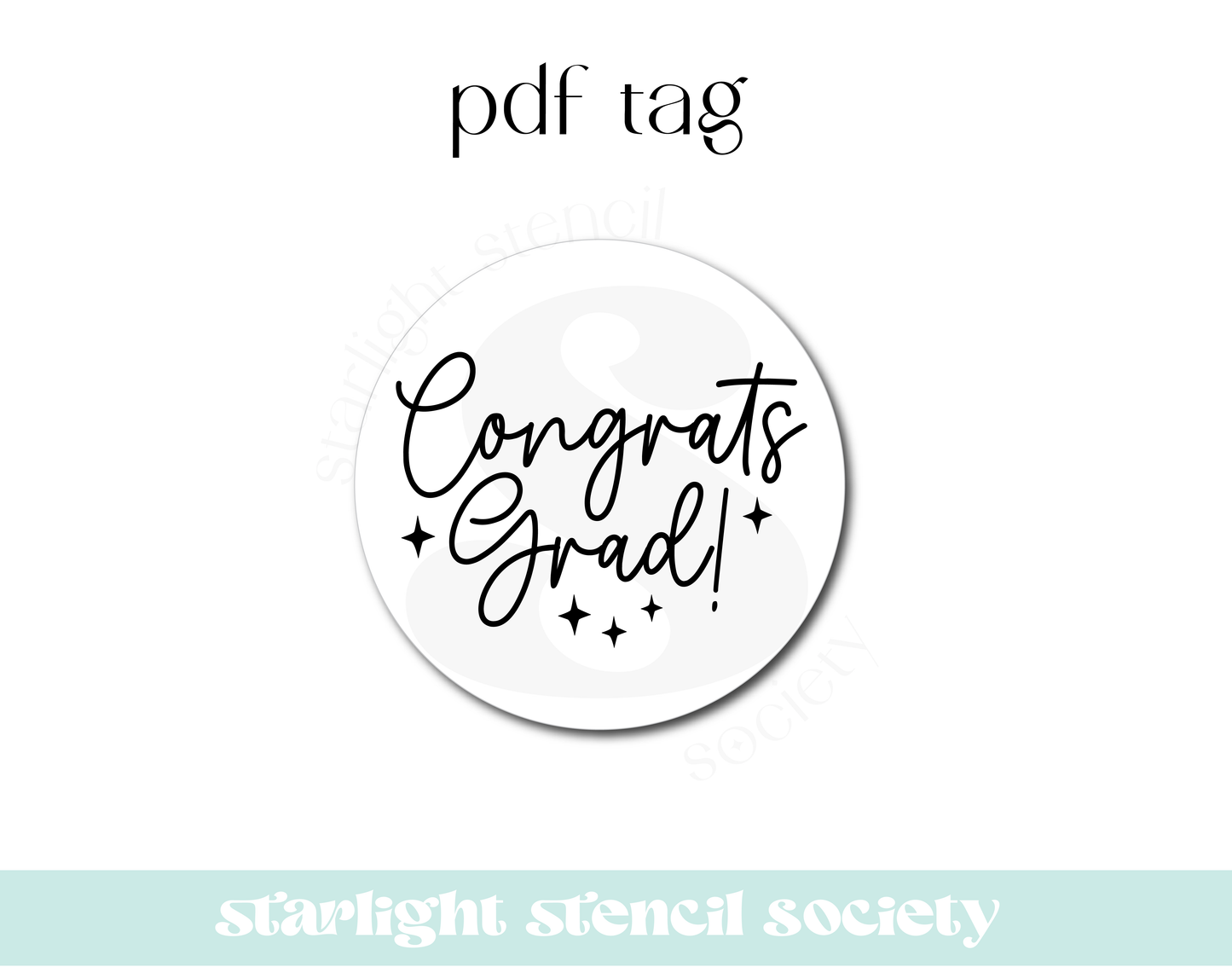 Congrats Grad Stars PDF Tag