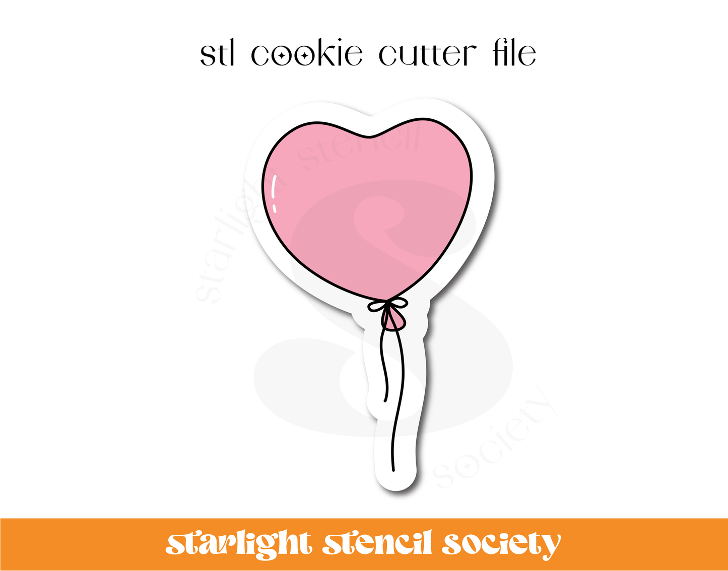 Heart Balloon STL Cookie Cutter File