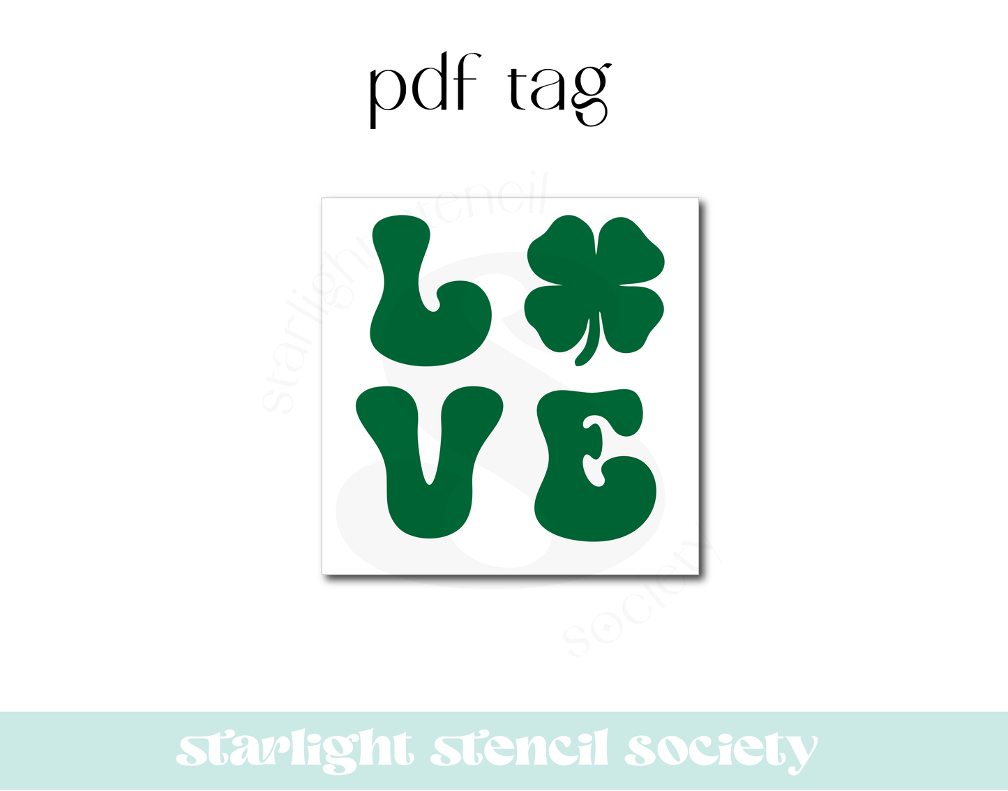 Love Clover Square PDF Tag