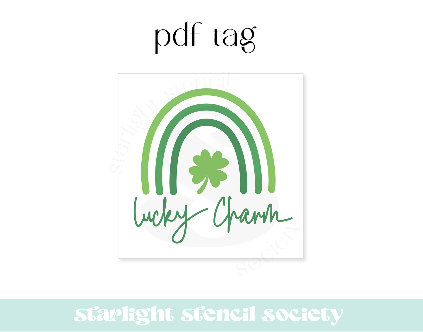 Lucky Charm Rainbow Square PDF Tag