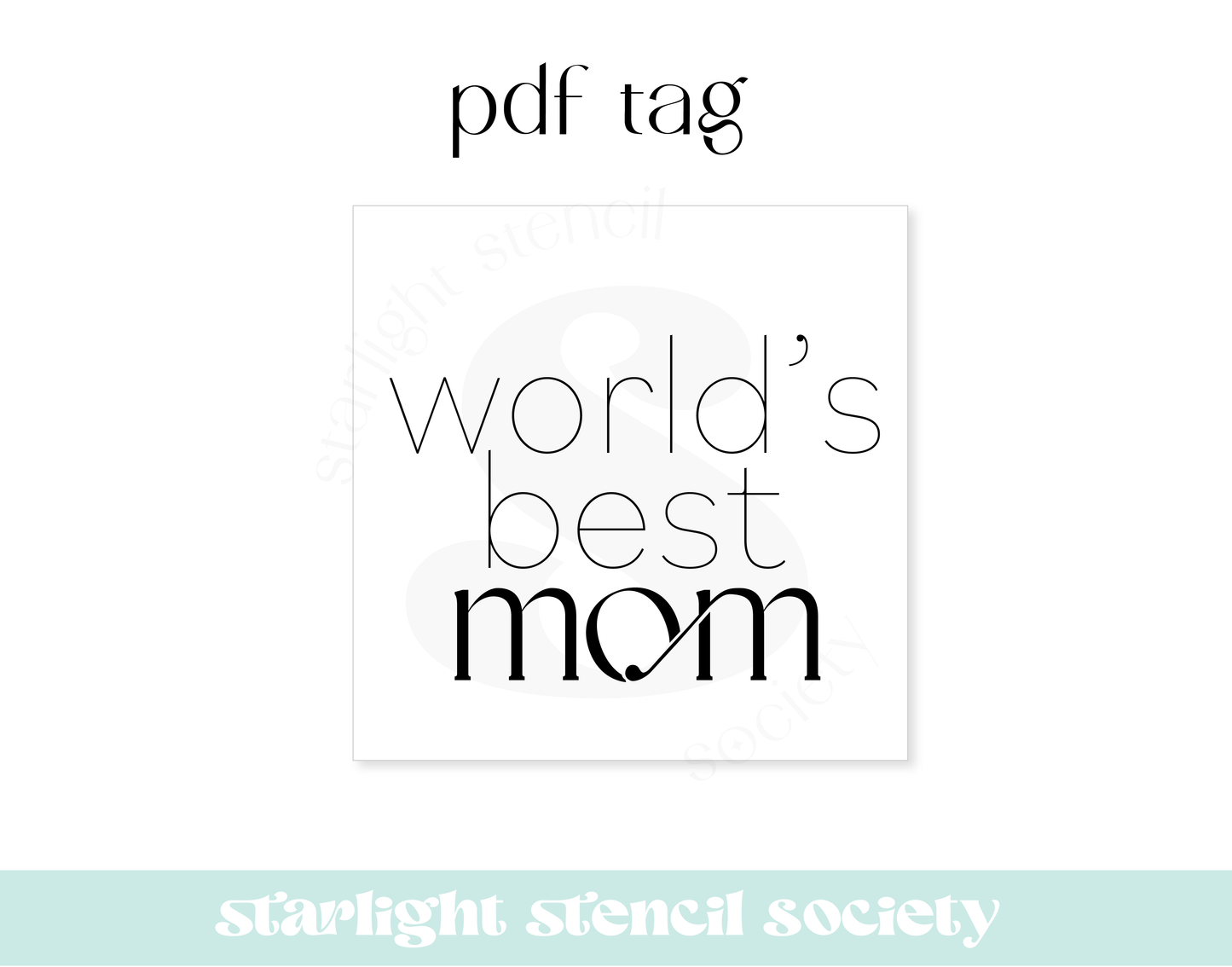 World's Best Mom Square PDF Tag