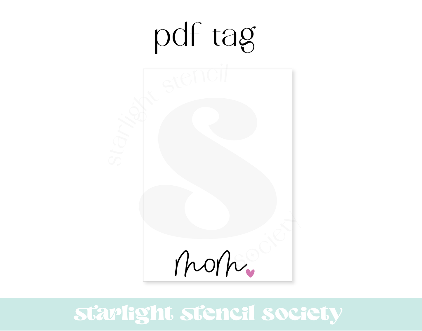 Mom Heart Cookie Card PDF Tag