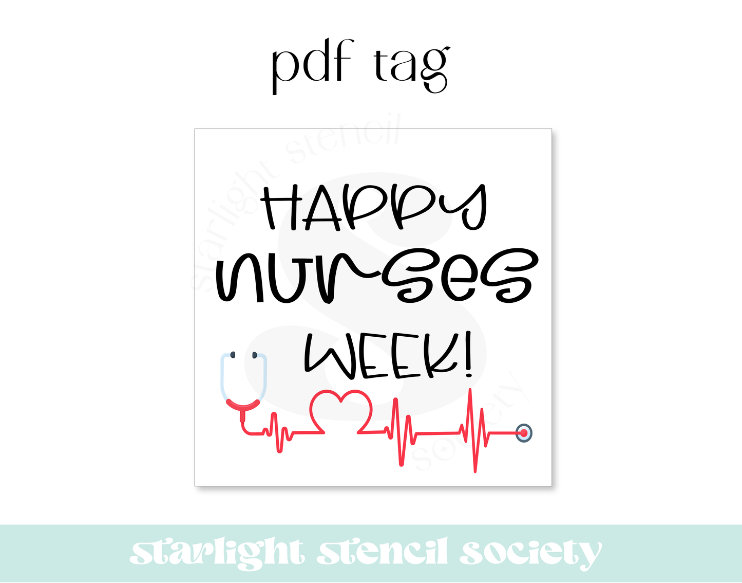 Happy Nurses Week Square PDF Tag