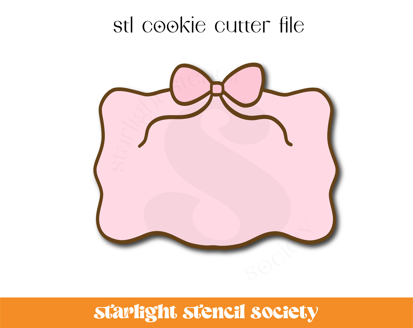 Ribbon Label Plaque STL Cookie Cutter File
