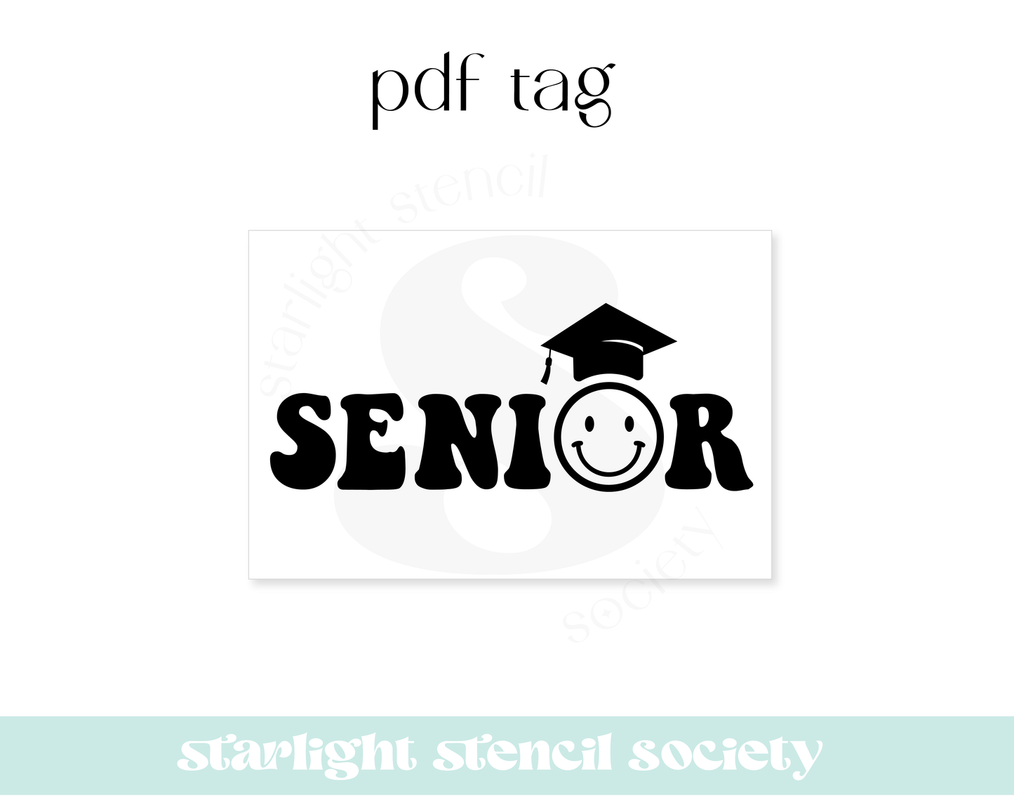 Senior Smile Rectangle PDF Tag
