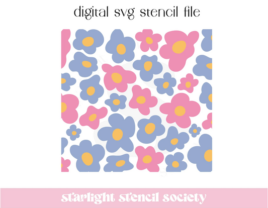 Groovy Daisies 3 part SVG File