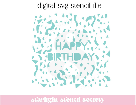 Happy Birthday Confetti SVG File