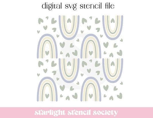 Heart Rainbow 3 part SVG File
