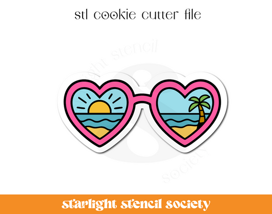 Heart Sunglasses STL Cookie Cutter File