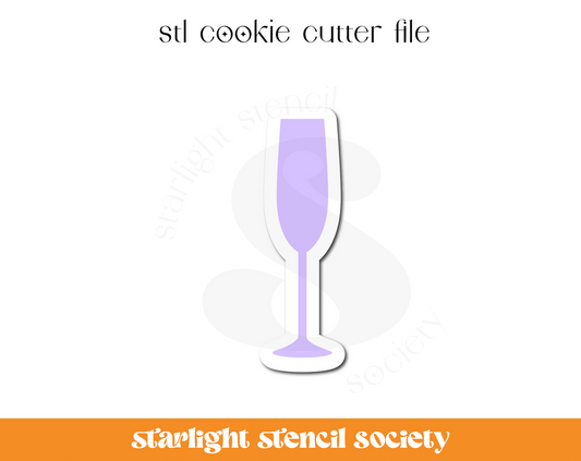 Champagne Flute STL Cookie Cutter File