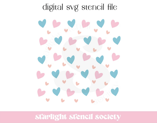 Hearts 3 part SVG File